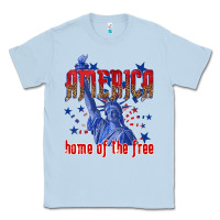 Dusty Blue America home of the free Classic Tee - texasbilliewilder