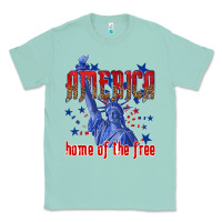 Seafoam America home of the free Classic Tee - texasbilliewilder