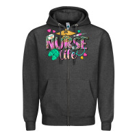 Charcoal Heather nurse life Zipper Hoodie - texasbilliewilder