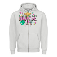 Dove Grey nurse life Zipper Hoodie - texasbilliewilder