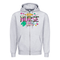 Heather Grey nurse life Zipper Hoodie - texasbilliewilder