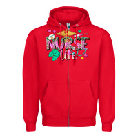 Red nurse life Zipper Hoodie - texasbilliewilder