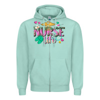 Seafoam nurse life Zipper Hoodie - texasbilliewilder