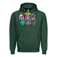 Sports Green nurse life Zipper Hoodie - texasbilliewilder