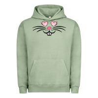 Pigment Oil Green bunny face easter Urban Hoodie - MaliasSmallBusiness