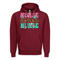 Burgundy nurse nurse nurse Zipper Hoodie - texasbilliewilder