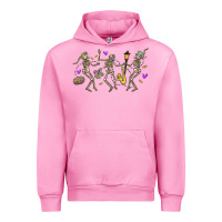 Fuchsia Pink dancing skeletons mardi gras Urban Hoodie - MaliasSmallBusiness