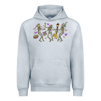 Heather Grey dancing skeletons mardi gras Urban Hoodie - MaliasSmallBusiness