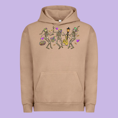 Dancing Skeletons Mardi Gras Urban Hoodie Designed By Maliassmallbusiness