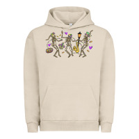 Pigment French Oak dancing skeletons mardi gras Urban Hoodie - MaliasSmallBusiness