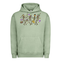 Pigment Oil Green dancing skeletons mardi gras Urban Hoodie - MaliasSmallBusiness