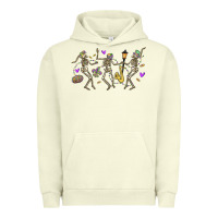 Pigment Pistachio dancing skeletons mardi gras Urban Hoodie - MaliasSmallBusiness