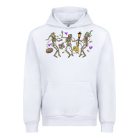 White dancing skeletons mardi gras Urban Hoodie - MaliasSmallBusiness