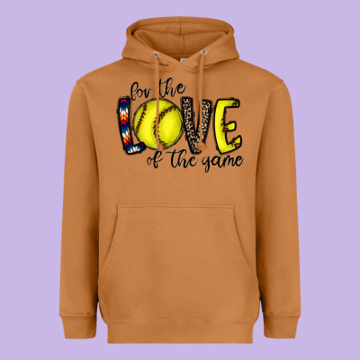 For The Love Of The Game Softball Heavyweight Hoodie Designed By Cowhidedigitalart