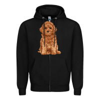 Black toy poodle Zipper Hoodie - RanaPortraitStore