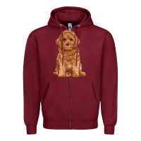 Burgundy toy poodle Zipper Hoodie - RanaPortraitStore