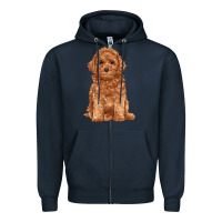Navy toy poodle Zipper Hoodie - RanaPortraitStore