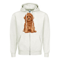 Oatmeal Heather toy poodle Zipper Hoodie - RanaPortraitStore
