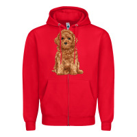 Red toy poodle Zipper Hoodie - RanaPortraitStore