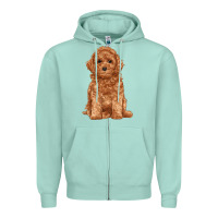 Seafoam toy poodle Zipper Hoodie - RanaPortraitStore