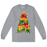 Heather Grey christmas book tree Long Sleeve Tee - Zillion Design Studio