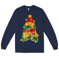 Navy christmas book tree Long Sleeve Tee - Zillion Design Studio