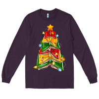 Plum christmas book tree Long Sleeve Tee - Zillion Design Studio