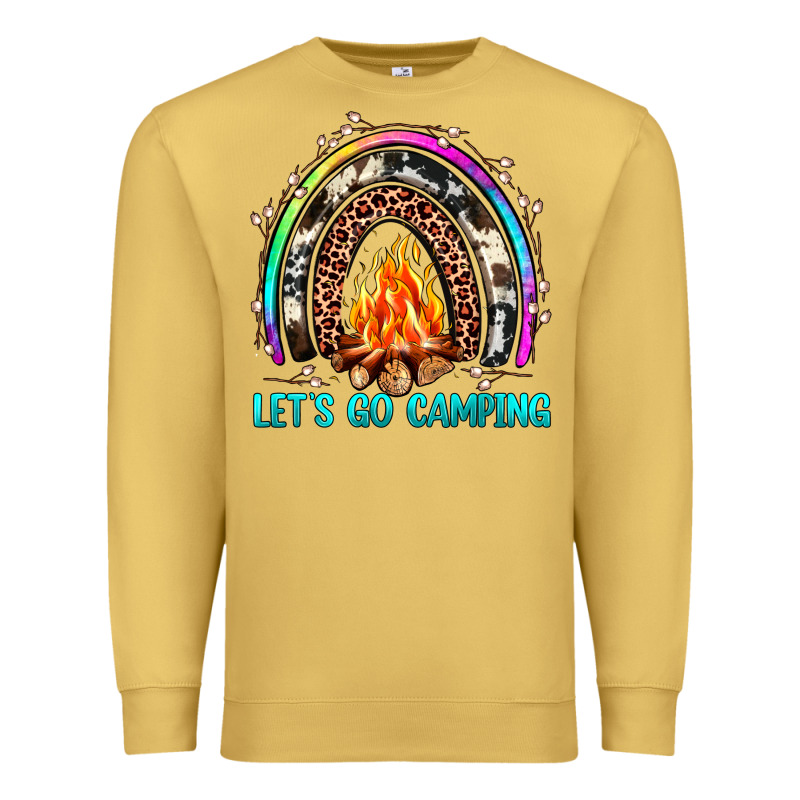 Let's Go Camping Rainbow Premium Sweatshirt by JahusDesignShop | Teevron