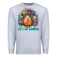 Heather Grey let's go camping rainbow Premium Sweatshirt - JahusDesignShop