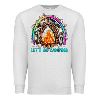Oatmeal Heather let's go camping rainbow Premium Sweatshirt - JahusDesignShop