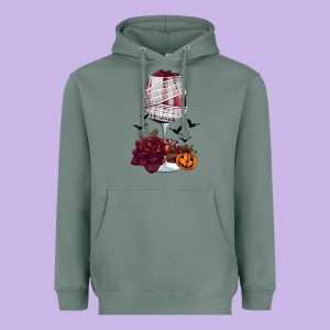 Halloween Roses Wine Heavyweight Hoodie Designed By Fadigitalartstudio