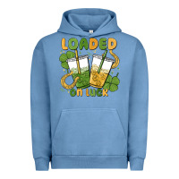 Pigment Pebble Blue loaded on luck Urban Hoodie - MaliasSmallBusiness