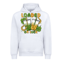 White loaded on luck Urban Hoodie - MaliasSmallBusiness