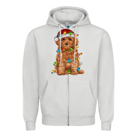Dove Grey toy poodle with christmas lights Zipper Hoodie - RanaPortraitStore