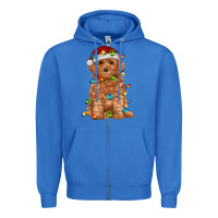 True Royal toy poodle with christmas lights Zipper Hoodie - RanaPortraitStore