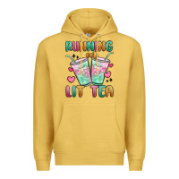 Antique Gold running on lit tea Premium Hoodie - MaliasSmallBusiness