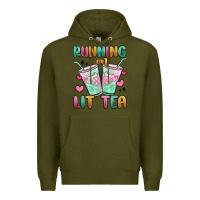 Army Green running on lit tea Premium Hoodie - MaliasSmallBusiness