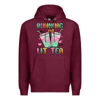 Burgundy running on lit tea Premium Hoodie - MaliasSmallBusiness