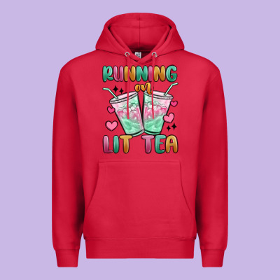 Running On Lit Tea Premium Hoodie Designed By Maliassmallbusiness