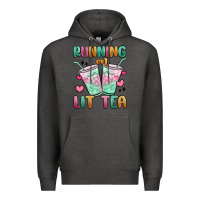 Charcoal Heather running on lit tea Premium Hoodie - MaliasSmallBusiness