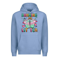 Colony Blue running on lit tea Premium Hoodie - MaliasSmallBusiness