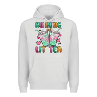 Dove Grey running on lit tea Premium Hoodie - MaliasSmallBusiness
