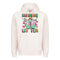Pale Pink running on lit tea Premium Hoodie - MaliasSmallBusiness