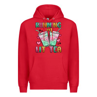 Red running on lit tea Premium Hoodie - MaliasSmallBusiness