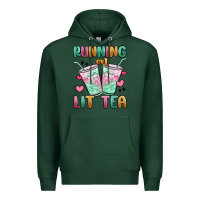 Sports Green running on lit tea Premium Hoodie - MaliasSmallBusiness