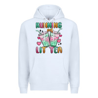 White running on lit tea Premium Hoodie - MaliasSmallBusiness