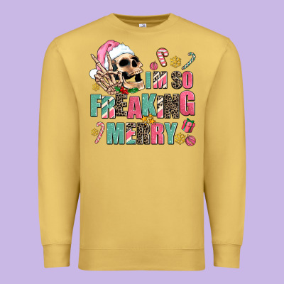 I M So Freaking Merry Premium Sweatshirt Designed By Adodesignshop