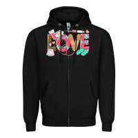 Black nurse love Zipper Hoodie - texasbilliewilder