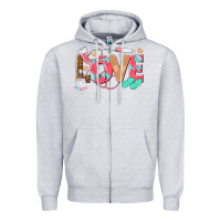 Heather Grey nurse love Zipper Hoodie - texasbilliewilder