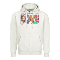 Oatmeal Heather nurse love Zipper Hoodie - texasbilliewilder